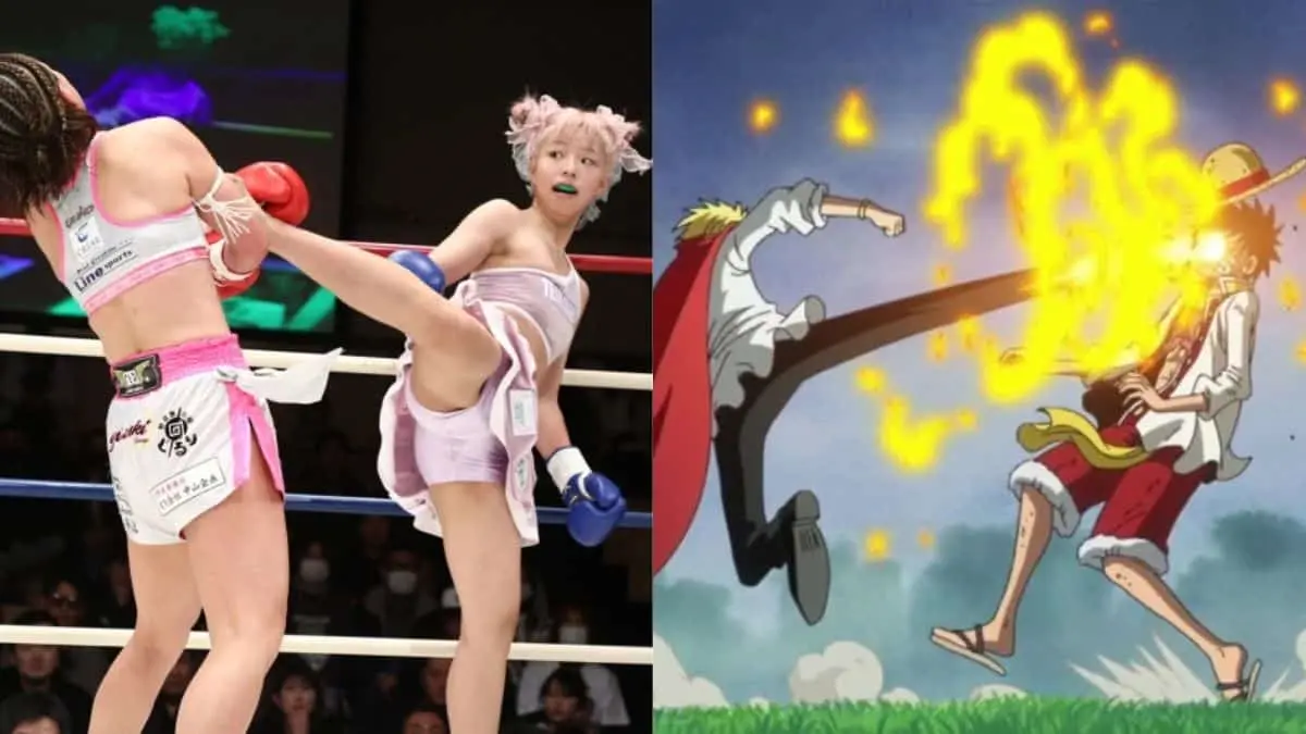 Una luchadora japonesa pelea solo como uno de sus personajes favoritos de One Piece