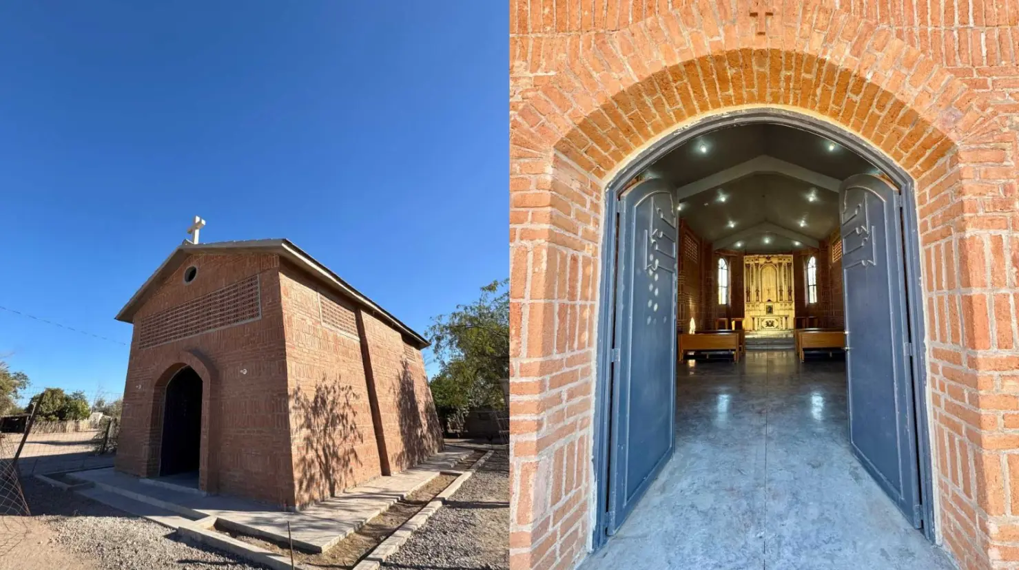 En espera de recibir la bendición oficial, capilla de Loma de Bácum
