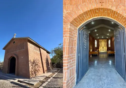 En espera de recibir la bendición oficial, capilla de Loma de Bácum