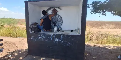 Reconstruyen altar a la Santa Muerte en Pueblo Yaqui