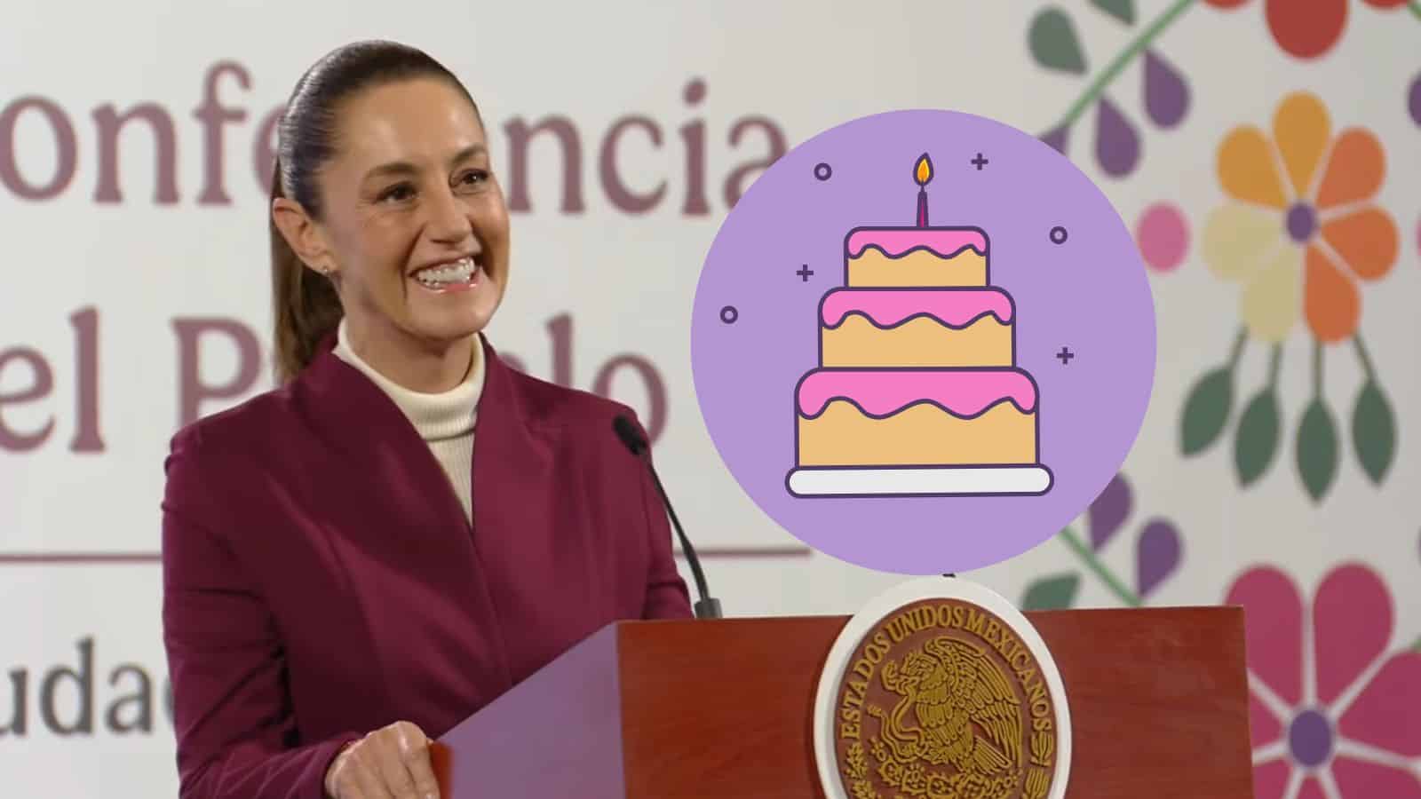 Claudia Sheinbaum celebra su cumpleaños 63 entre flores, Mañanitas y pastel en Palacio Nacional