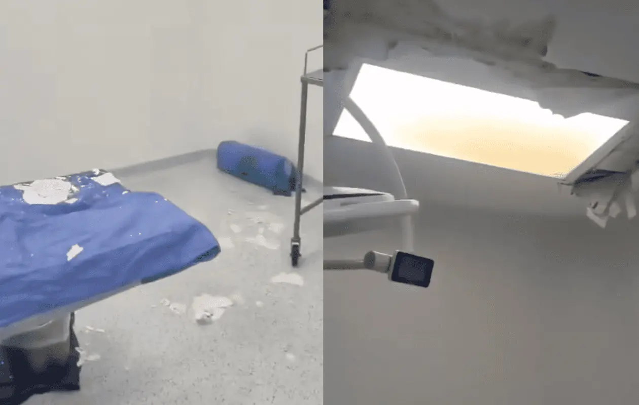 Un video mostrando un problema de goteras se publicó en redes sociales este fin de semana.