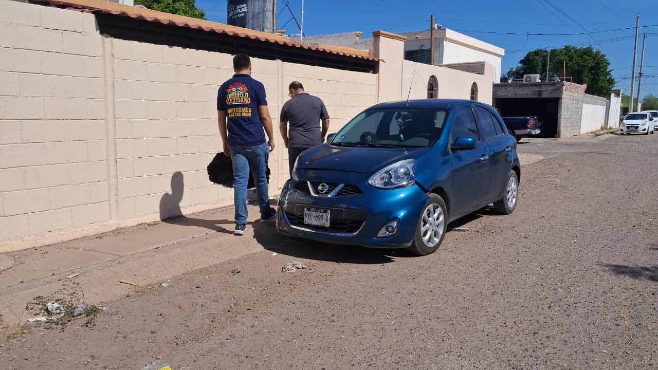 Se impacta con barda de vivienda al sur de Ciudad Obregón