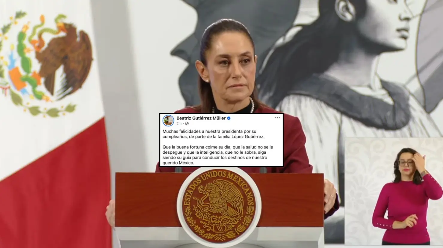 Claudia Sheinbaum responde a felicitación de Beatriz Gutiérrez Müller tras polémica en redes