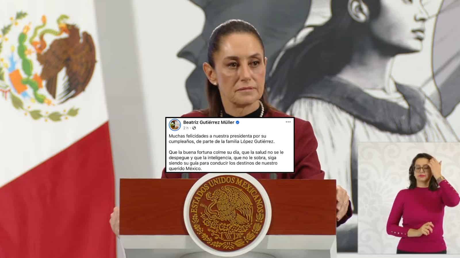 Claudia Sheinbaum responde a felicitación de Beatriz Gutiérrez Müller tras polémica en redes
