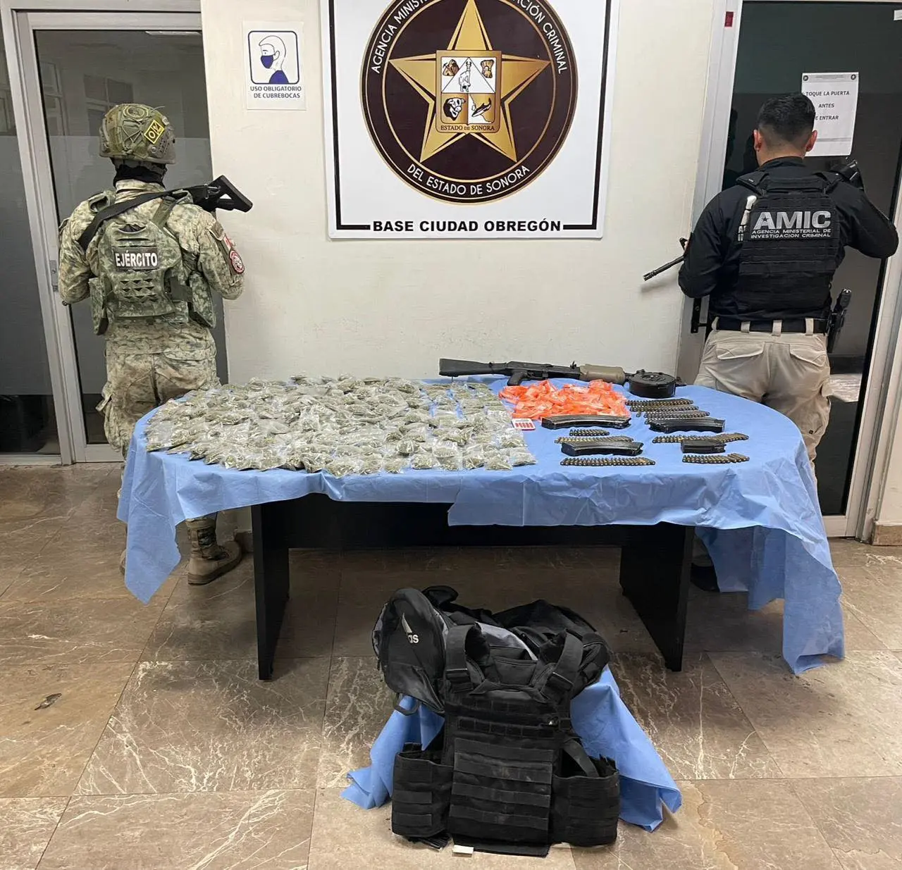 Decomisan armamento y droga en El Rodeo, al sur de Ciudad Obregón