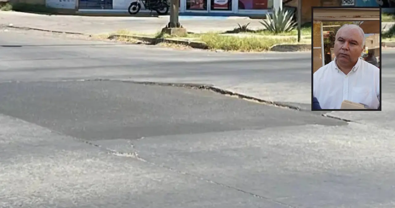 Se levantan losas de concreto en crucero vial de Cajeme; Desarrollo Urbano atiende casos