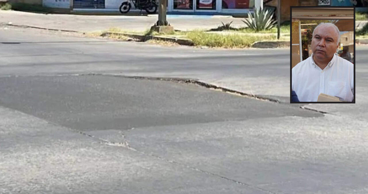Se levantan losas de concreto en crucero vial de Cajeme; Desarrollo Urbano atiende casos