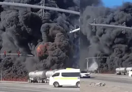 VIDEO | Choca tren con pipa de Pemex al norte de Ciudad Obregón