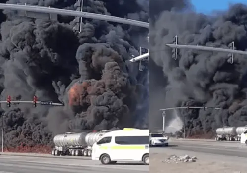 VIDEO | Choca tren con pipa de Pemex al norte de Ciudad Obregón