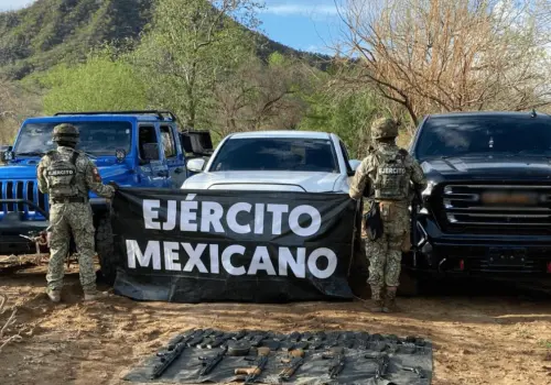 Decomisan armamento y vehículos en Álamos