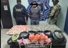 Detienen en Ciudad Obregón a sujeto que cargaba dos maletas con droga