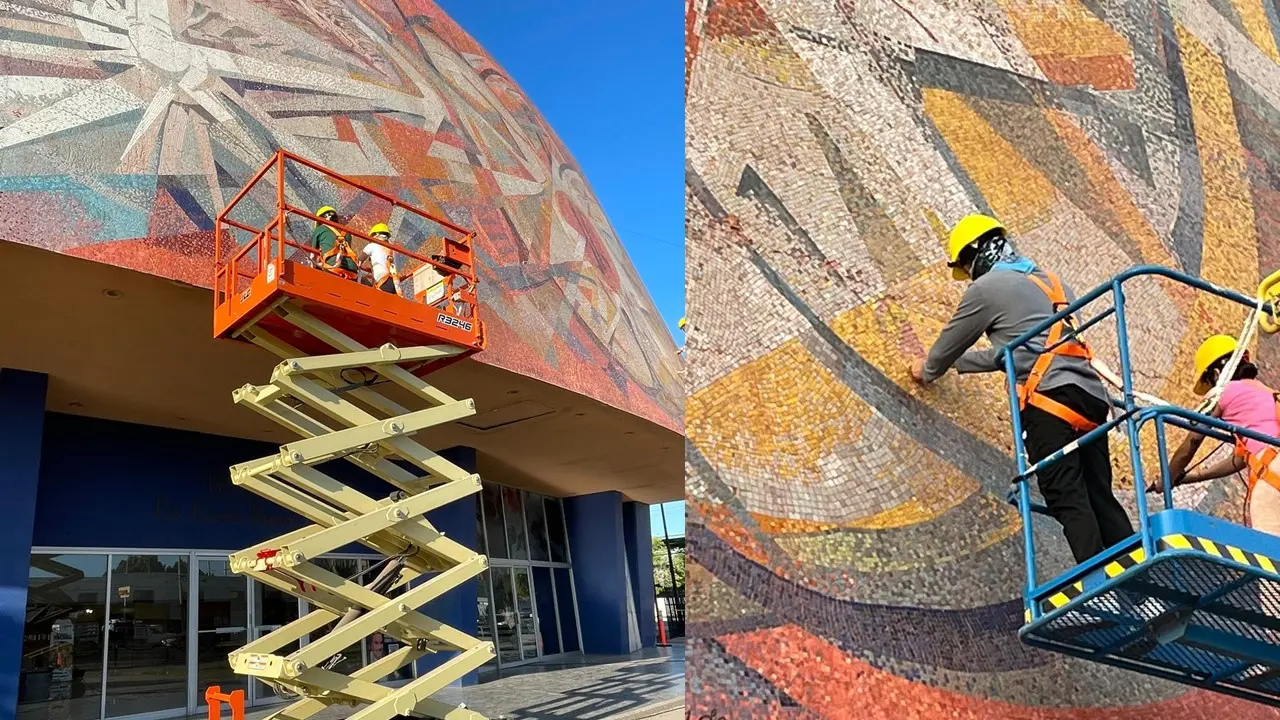 Proyecto de restauración del mural Arteche en el Teatro del Itson