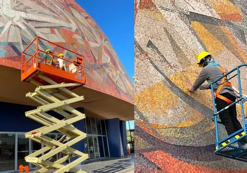 Proyecto de restauración del mural Arteche en el Teatro del Itson