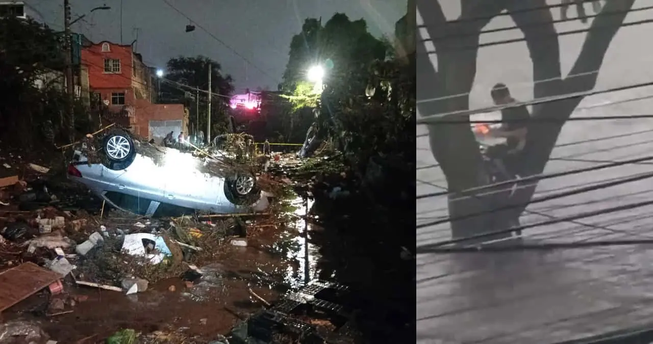 Inundaciones y caos en Jalisco tras fuertes lluvias: hombre se aferra a árbol por desbordamiento de canal/ VIDEOS