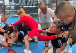 VIDEO | Empresario y sus guaruras propinan golpiza a maestro de pádel durante un juego