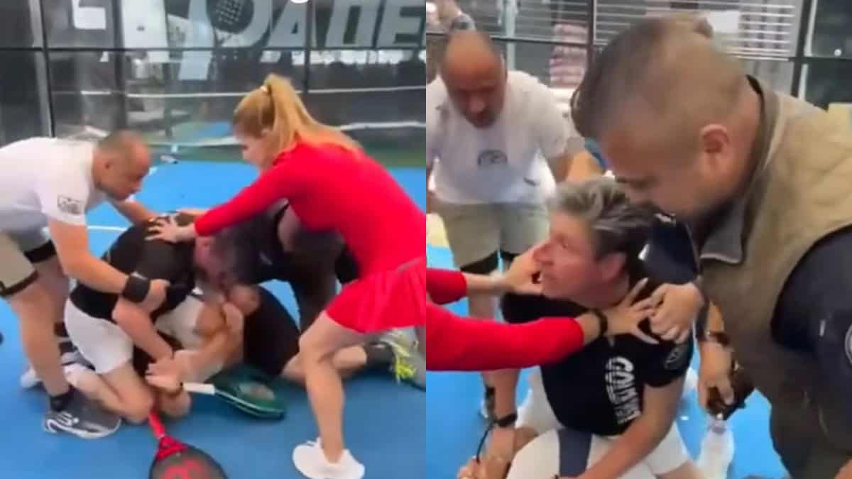 VIDEO | Empresario y sus guaruras propinan golpiza a maestro de pádel durante un juego
