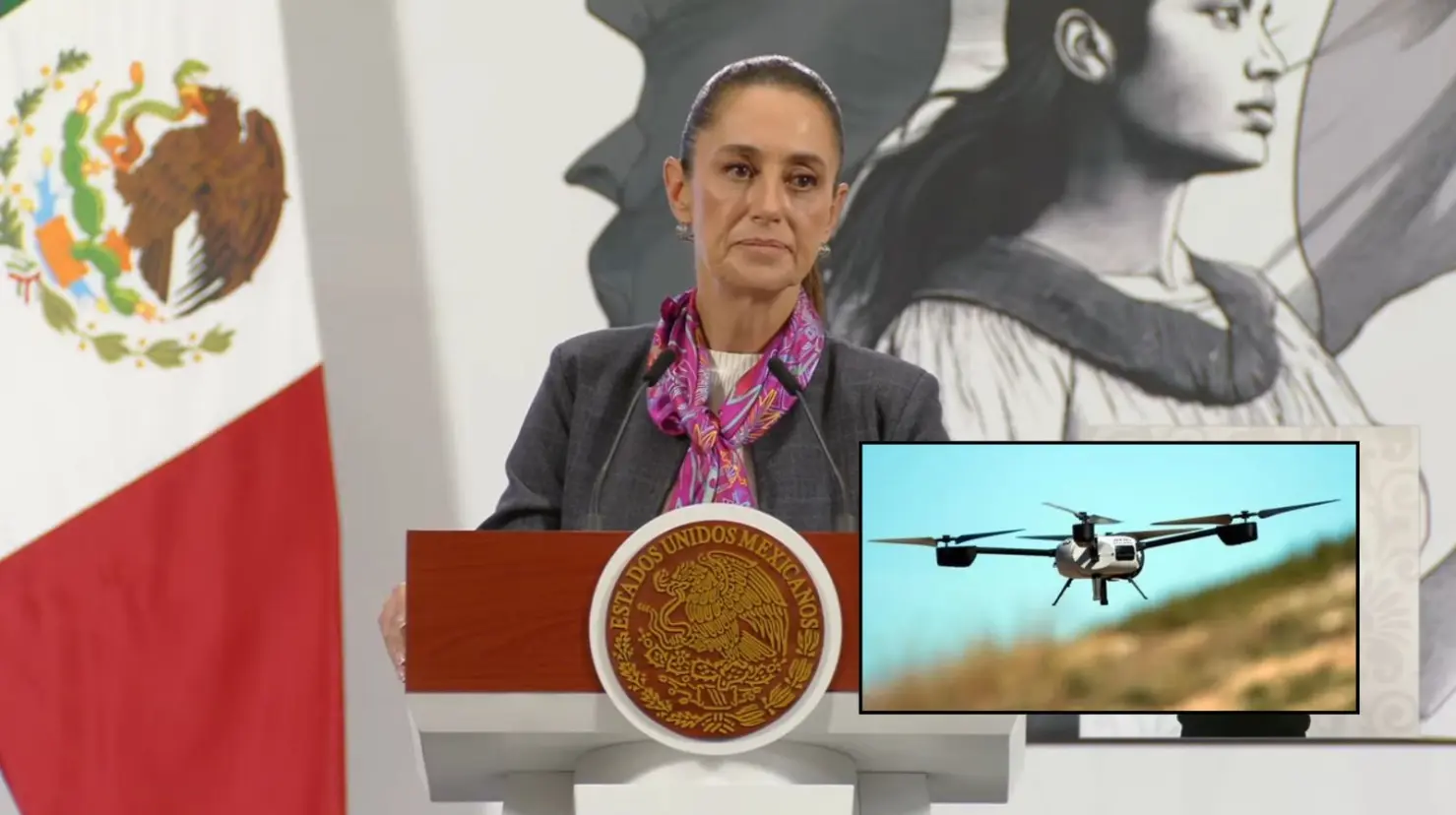 Sheinbaum señala que "no hay de qué alertarse" por drones de cárteles en la frontera con EU