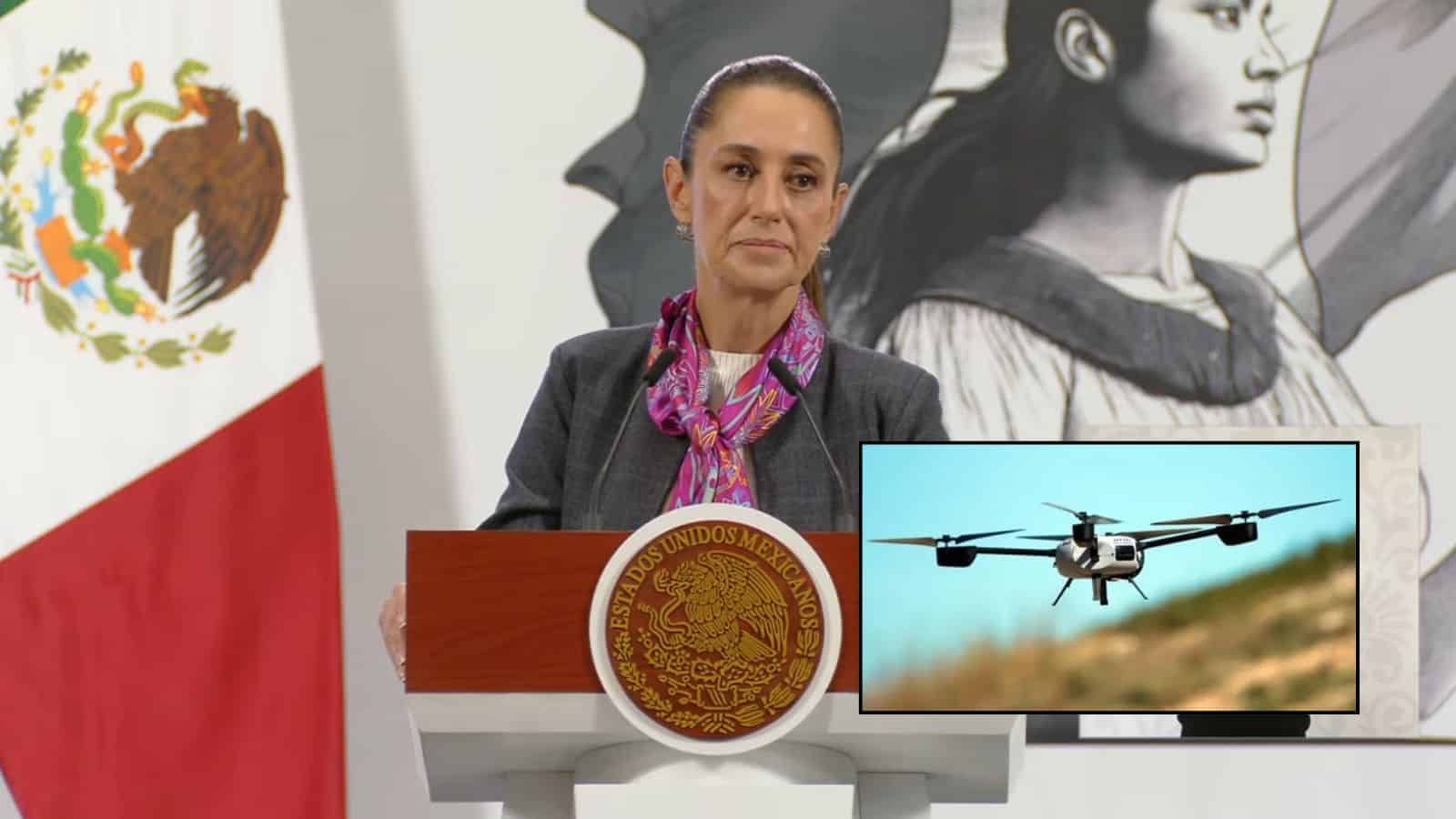 Sheinbaum señala que no hay de qué alertarse por drones de cárteles en la frontera con EU