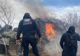 Destruye Policía Estatal campamentos clandestinos en zona fronteriza
