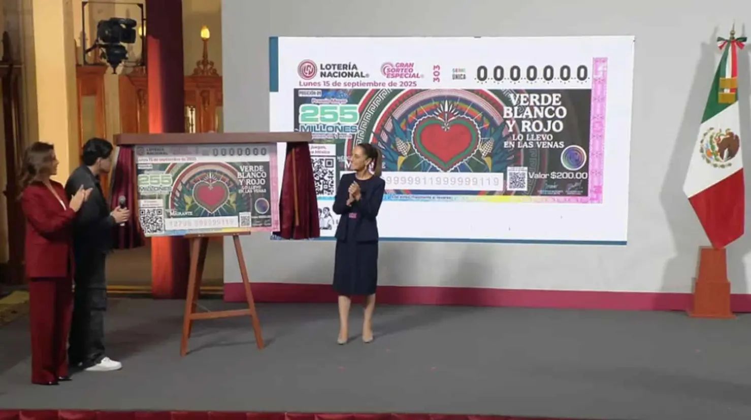 Lotería Nacional lanza billete del Gran Sorteo Especial del 15 de septiembre dedicado a los migrantes mexicanos