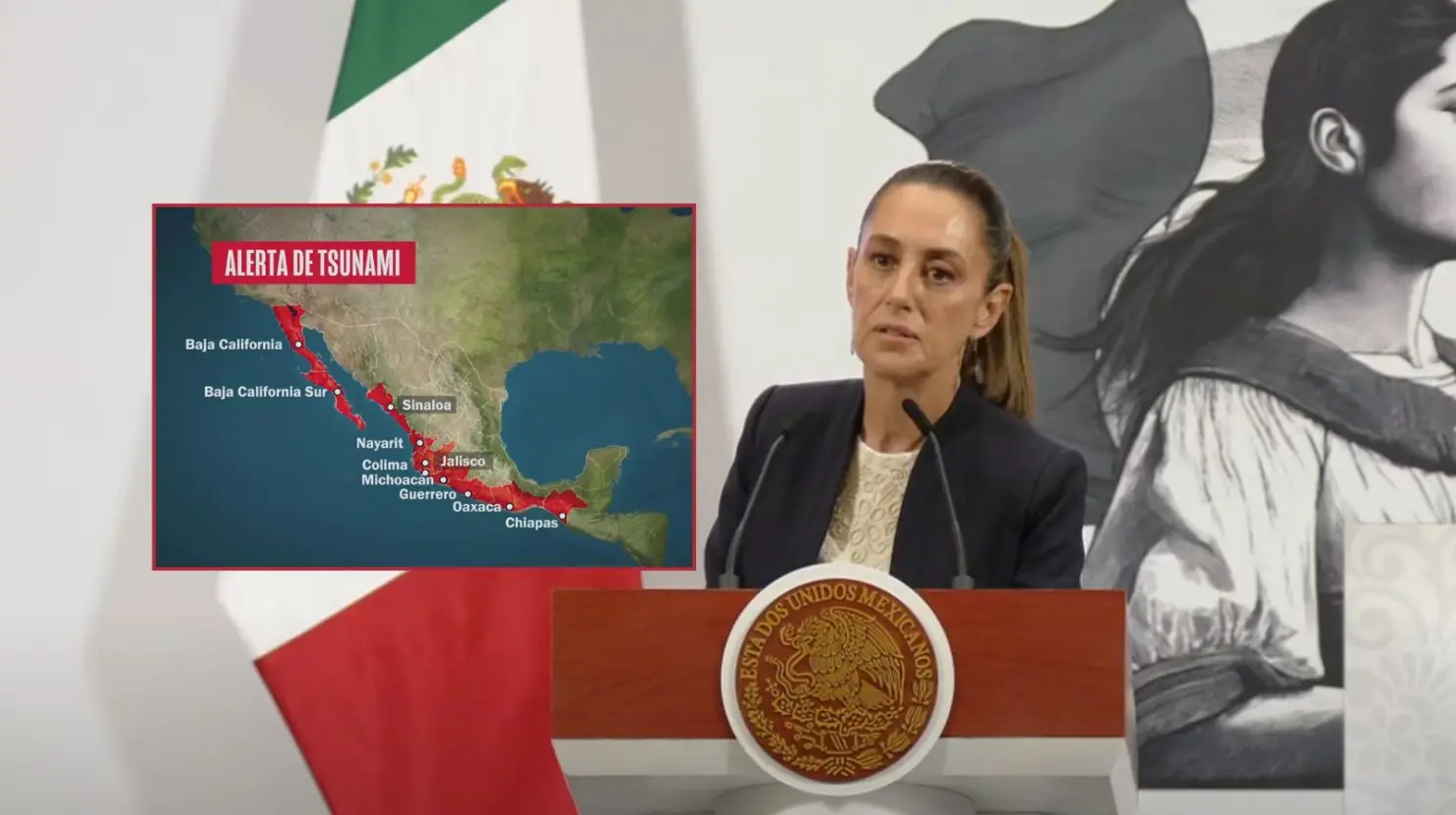 Sheinbaum descarta mayores riesgos para México tras sismo en Rusia y alerta de tsunami en las costas del Pacífico