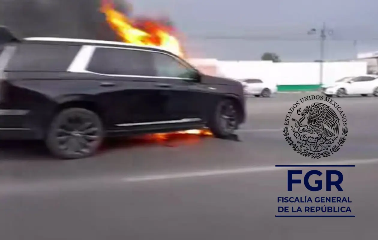 La camioneta del funcionario ardió en llamas en un transitado bulevar de Reynosa.