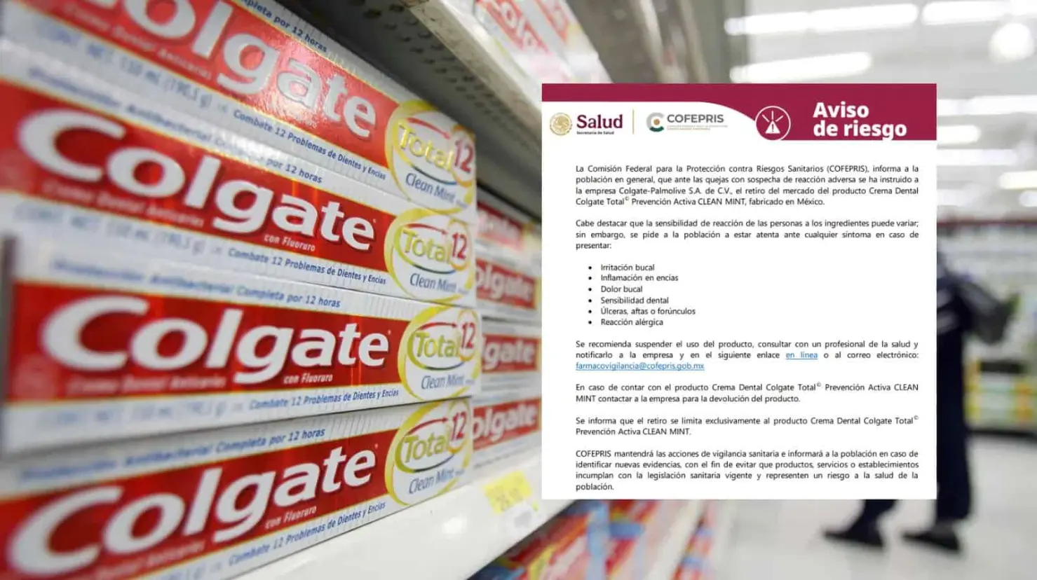 Cofepris retira pasta de dientes Colgate del mercado por riesgo a la salud