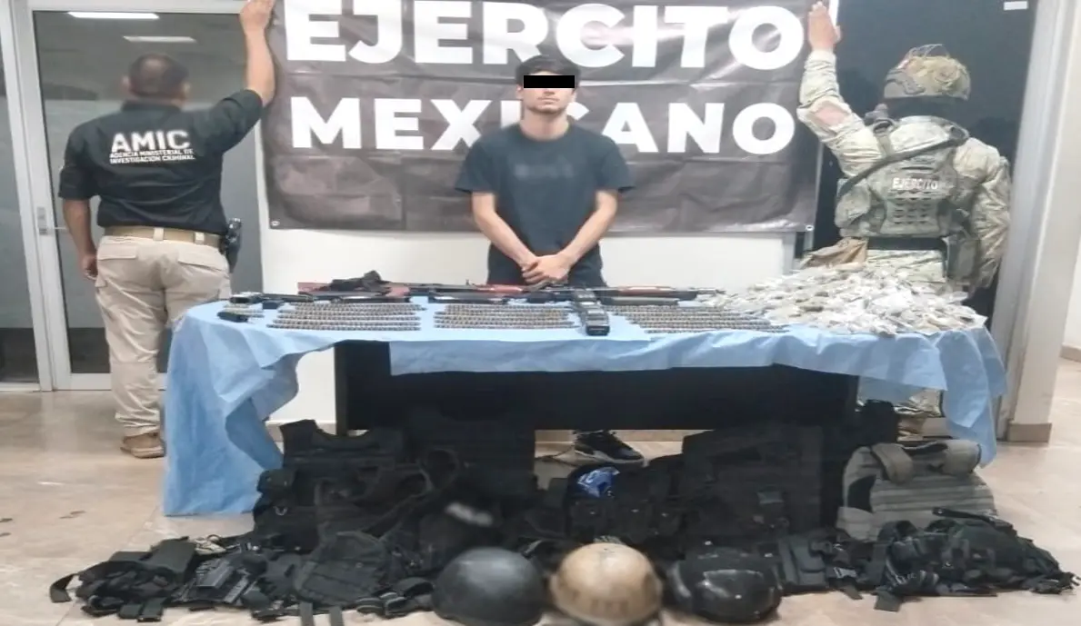 Decomisan droga y armamento durante cateo en la colonia Cortinas de Ciudad Obregón; hay un detenido