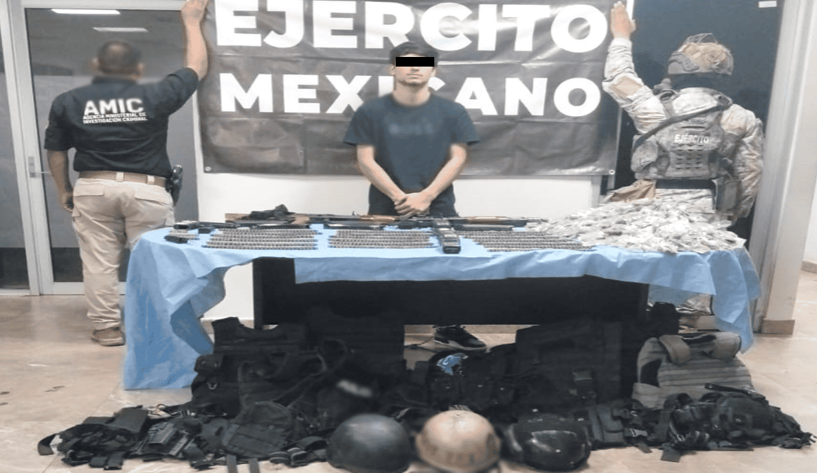 Decomisan droga y armamento durante cateo en la colonia Cortinas de Ciudad Obregón; hay un detenido