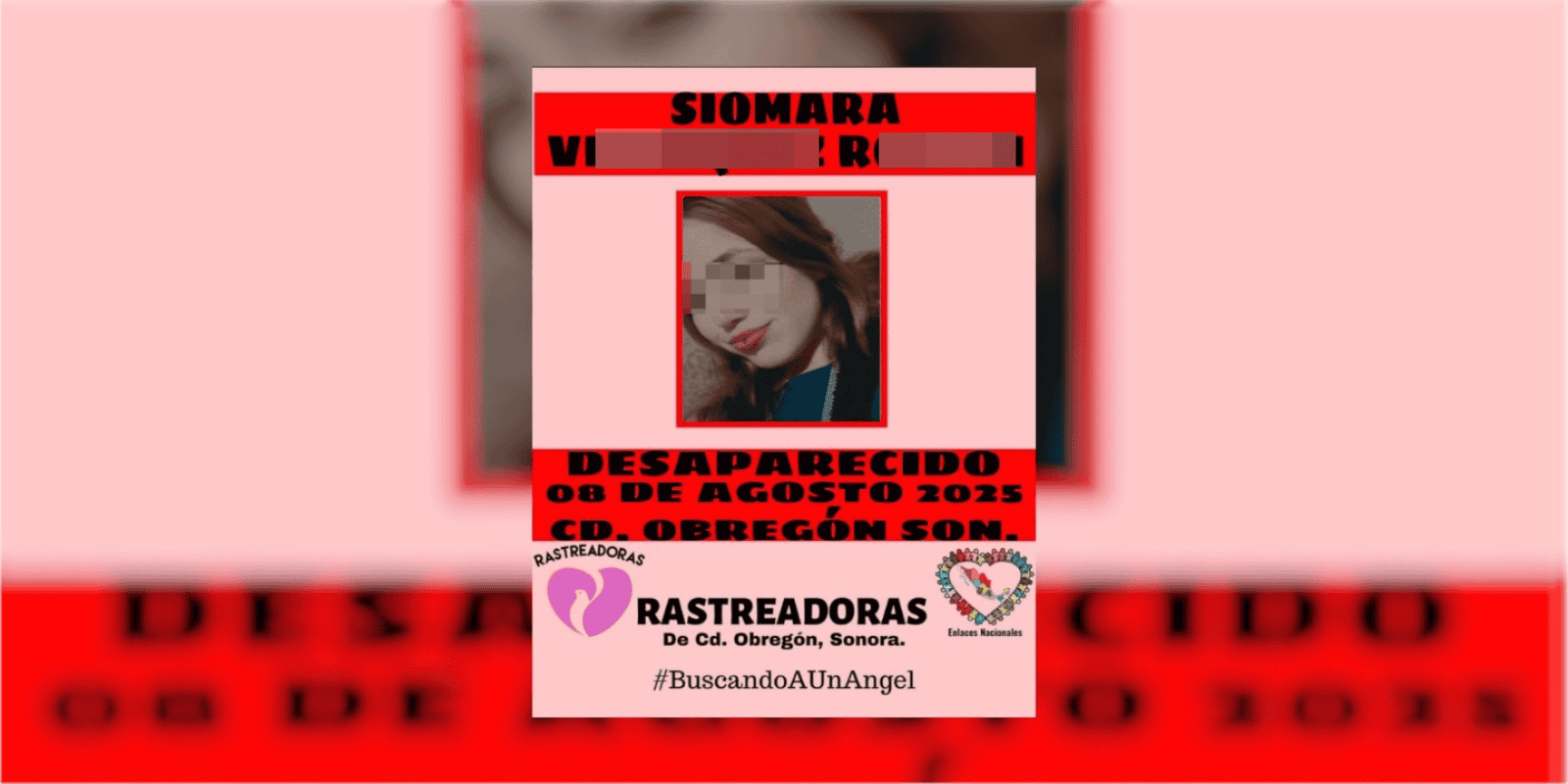 Rastreadoras de Ciudad Obregón piden apoyo para localizar a joven levantada afuera de hotel