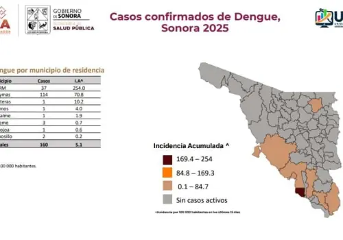 Concentran Guaymas y SIRM los casos de dengue en Sonora