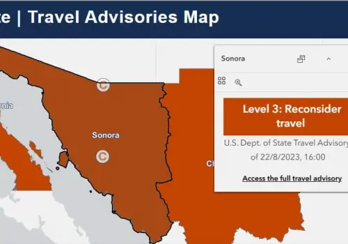Estados Unidos alerta sobre viajar a Sonora