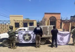 Rescatan a can maltratado durante cateo en Caborca