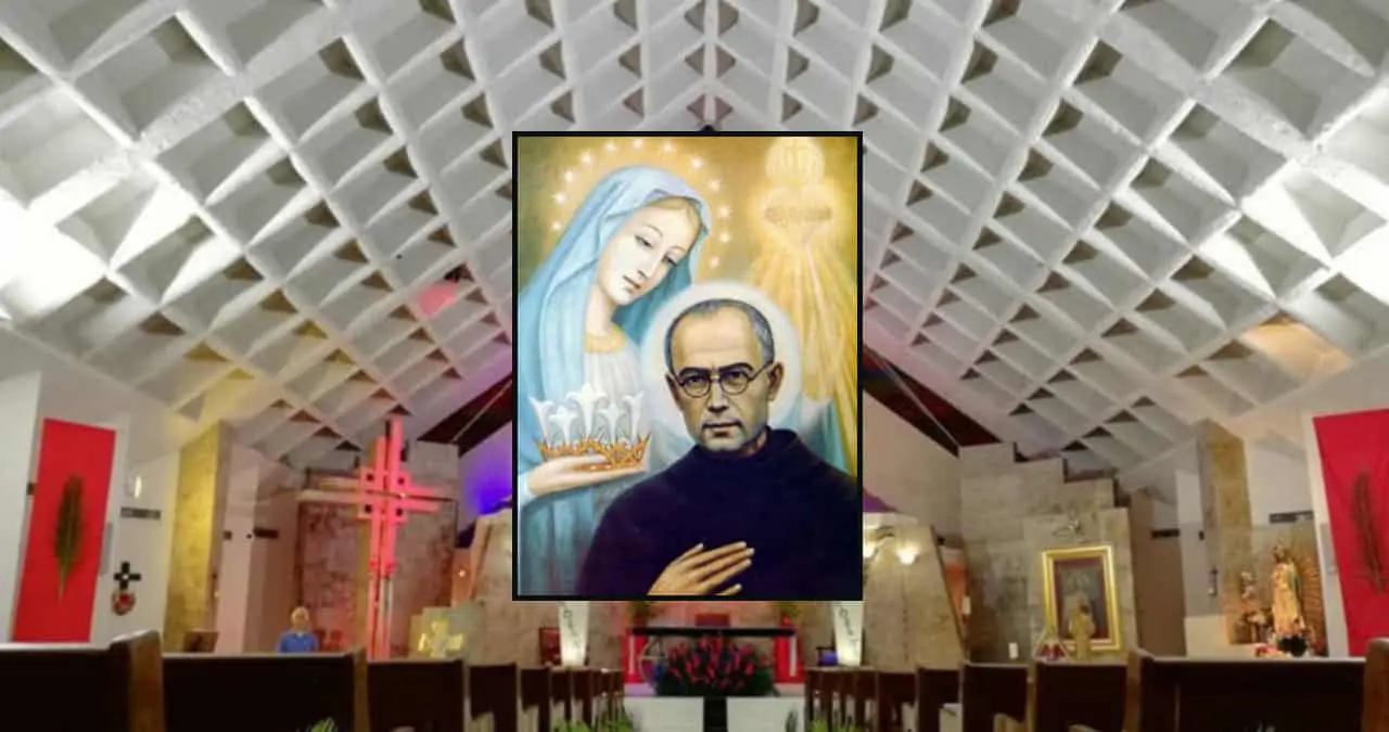 Santoral del 14 de agosto. Fotos: Facebook Templo San Maximiliano María Kolbe.