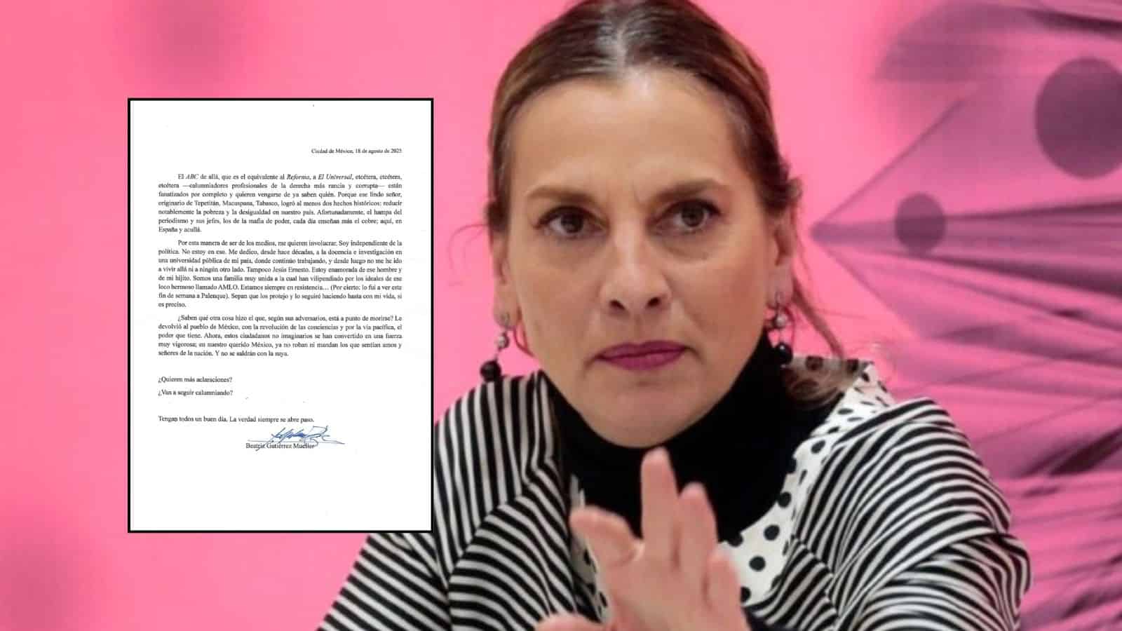 Beatriz Gutiérrez Müller responde a rumores sobre su supuesta mudanza a España