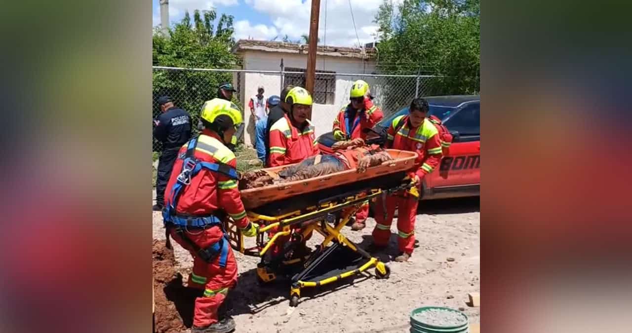 Colapsa zanja y deja atrapado a trabajador del Oomapas en Navojoa