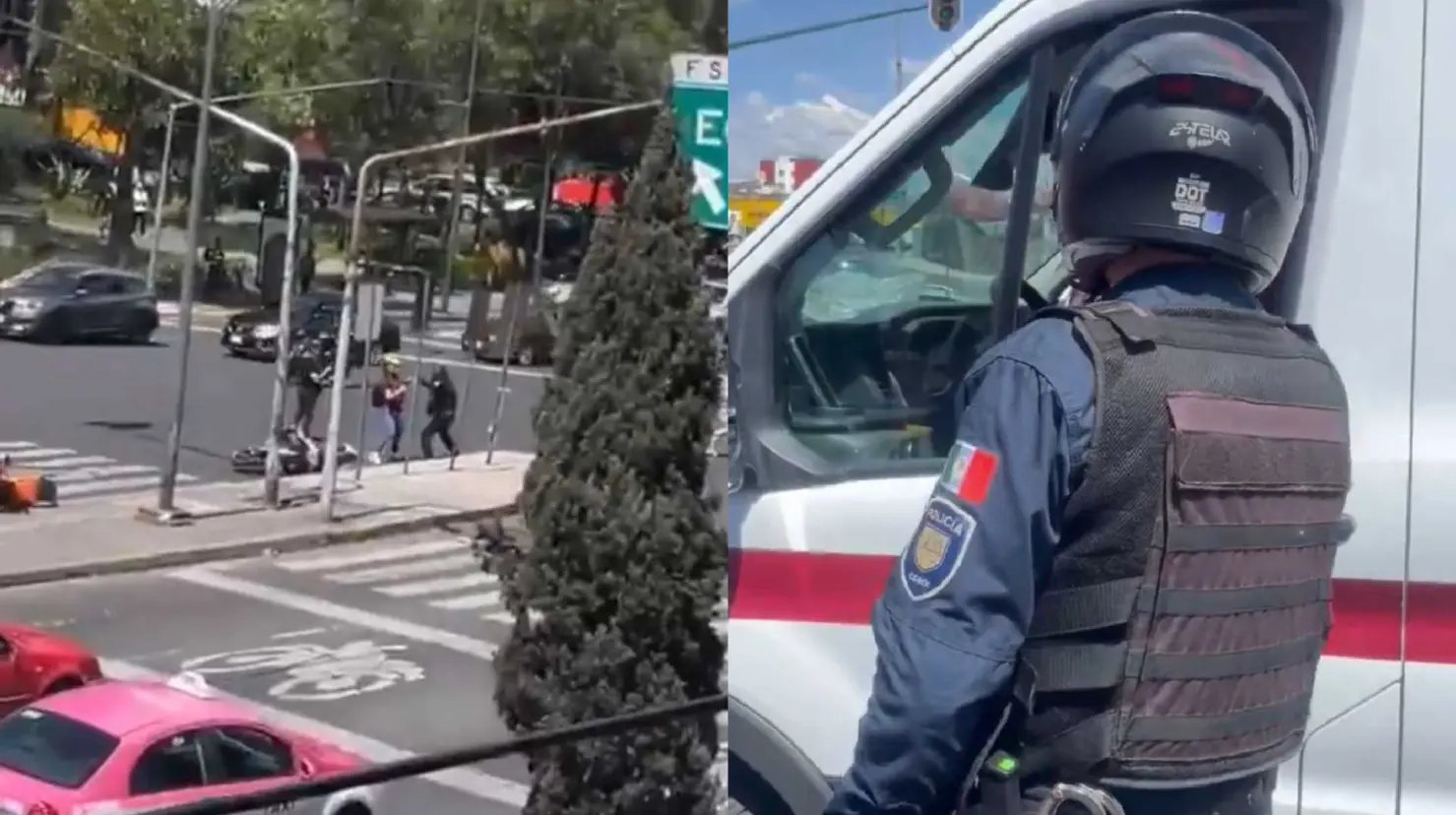VIDEO del momento exacto en que policía mata a motociclista durante riña en CDMX 