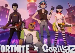 El grupo de Gorillaz aterriza en la isla de Fortnite. Así se ven los miembros de la banda en el juego