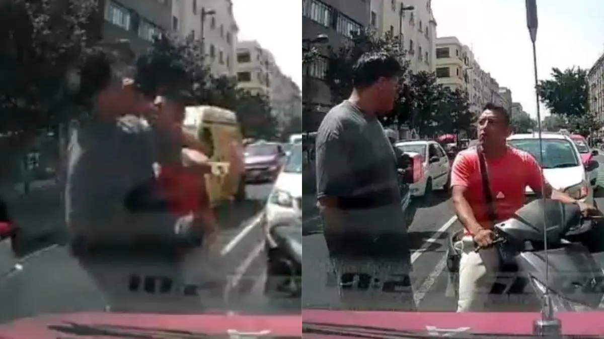 Motociclista noquea a taxista