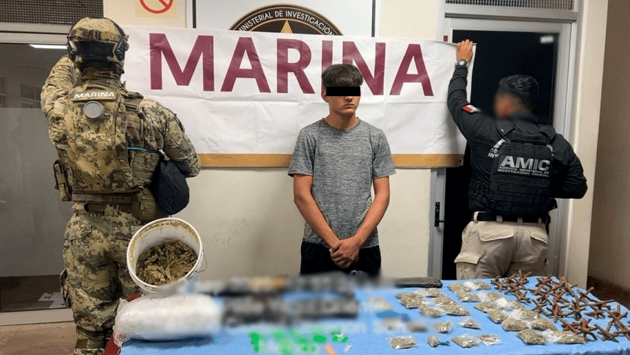 En Ciudad Obregón, detienen a joven con armamento y droga