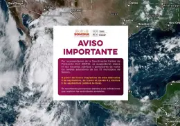 Se suspenden clases por huracán Lorena en los 72 municipios de Sonora