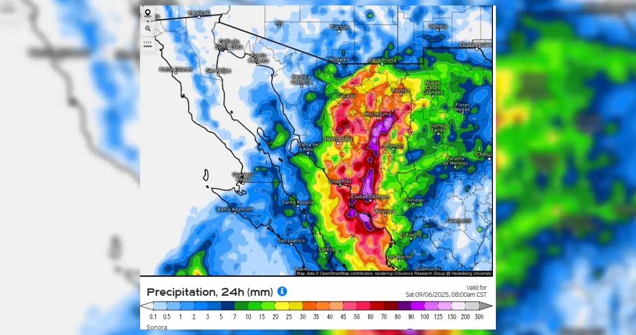 En Ciudad Obregón se esperan cielos mayormente nublado y 90% de probabilidad de precipitación