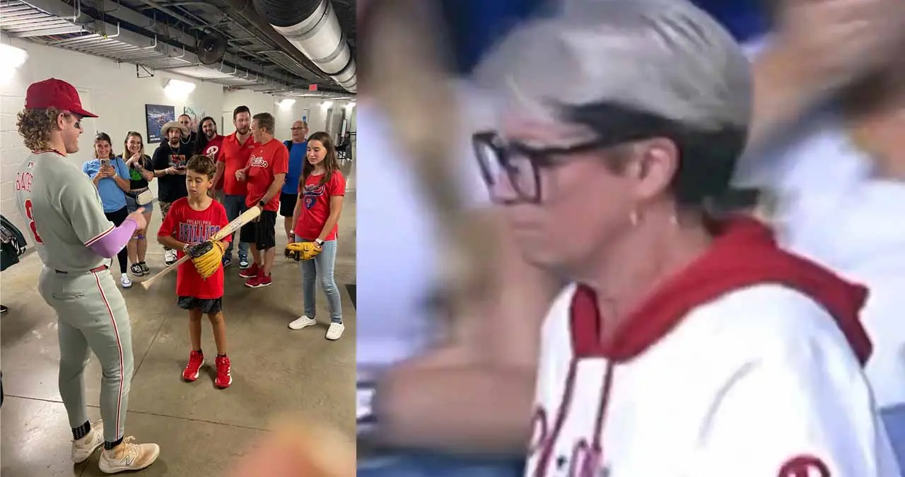 El pequeño recibió una bolsa llena de mercancía de los Marlins.