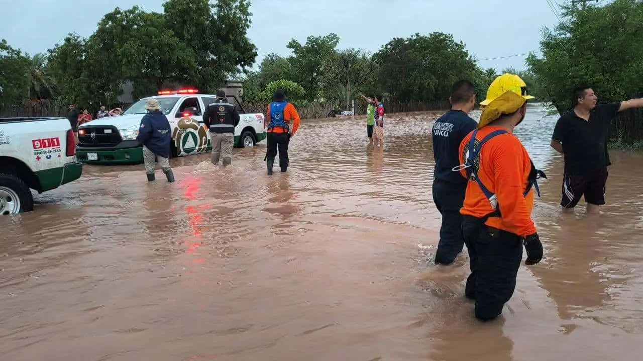 Lluvias en Navojoa supera los 90 milímetros y deja decenas de damnificados