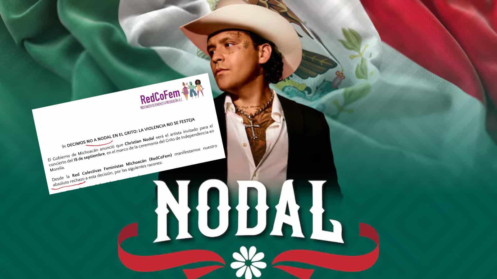 Christian Nodal responde a protestas de grupos feministas que buscan cancelar su concierto en Morelia