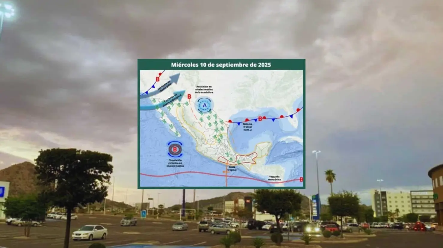 Clima en Hermosillo hoy 10 de septiembre; se prevé lluvia para la tarde de este miércoles