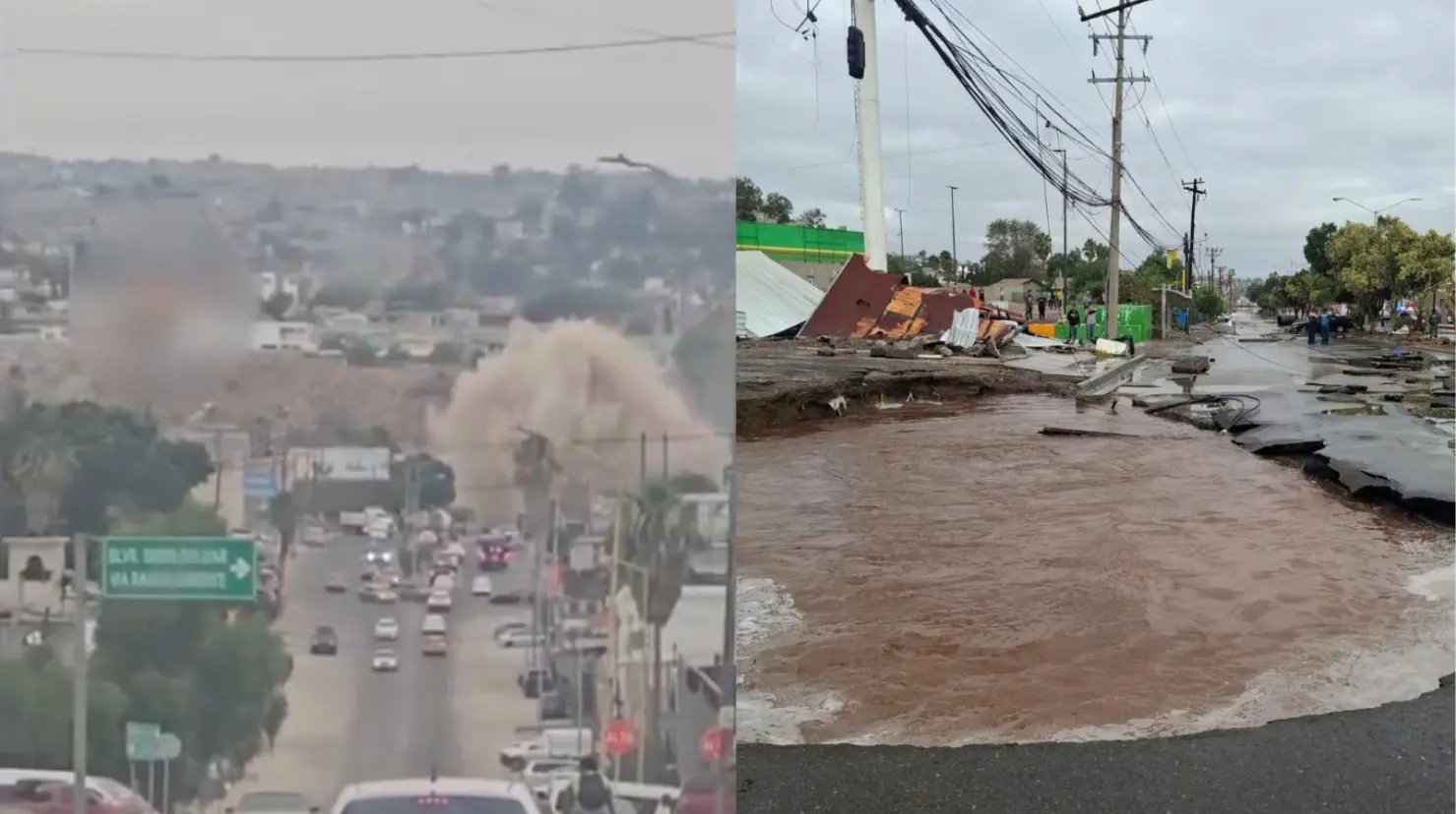 La presión del agua era tal que la fuga podía observarse desde varios metros de distancia, lo que llamó la atención de transeúntes y conductores