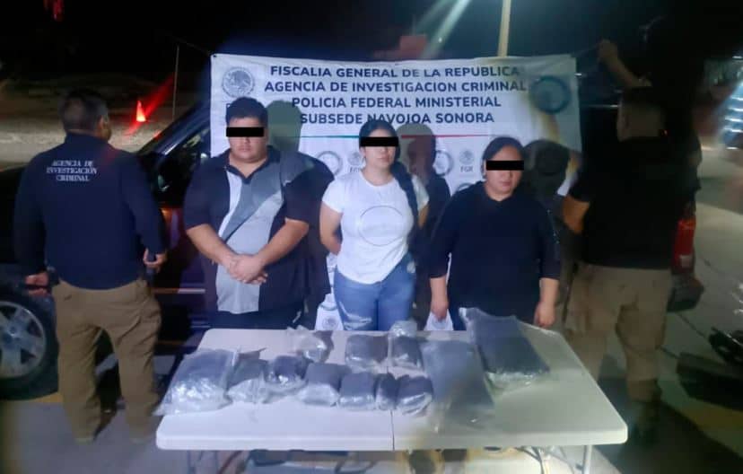 Detienen a tres por tráfico de heroína en Huatabampo