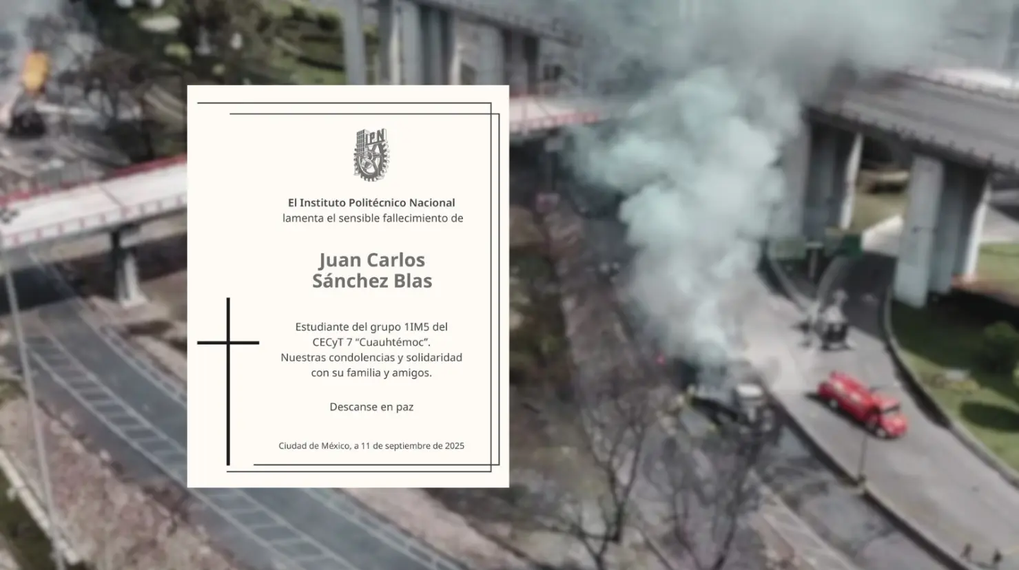 Instituto Politécnico Nacional lamenta el fallecimiento de estudiante de 15 años tras explosión de pipa en Iztapalapa